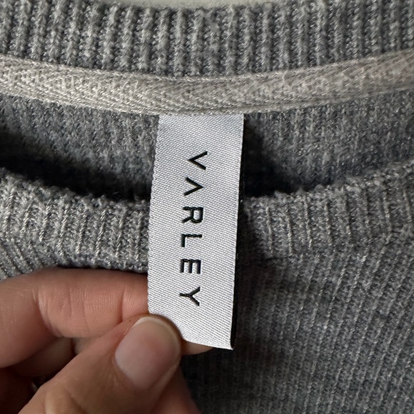 Varley Manning Sweat Gray Long Sleeve PullOver Women's Sweater w/Zipper Accents - Picture 6 of 8